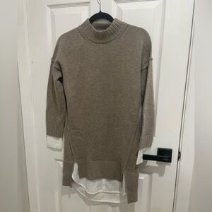 Brochu Walker Layered sweater XS flawed! Wool cashmere blend